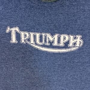 Triumph Motorcycles Graphic Logo Shirt Men XL Blue White Moto Racing Streetwear